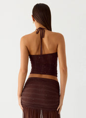 Sparkling Night Top - Chocolate