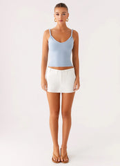 On Trend Linen Mini Skort - White