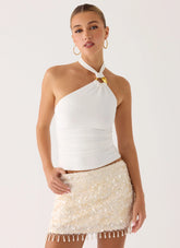 Khai Halter Top - White