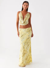 Kylo Low Rise Maxi Skirt - Yellow Tie Dye