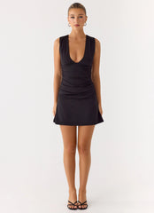 Cherry Sky Mini Dress - Black