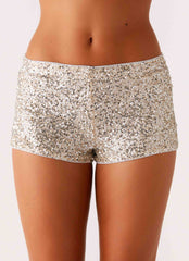 Maelis Low Rise Sequin Mini Shorts - Silver
