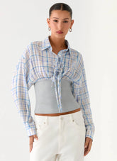 Accelerate Waistband Shirt - Blue Check