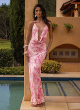 Pure Heart Cowl Maxi Dress - Pink