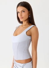 Romana Corset Top - Misty Blue