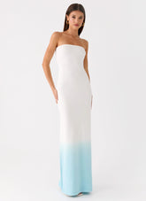 Soft Spoken Knit Maxi Dress - Blue Ombre