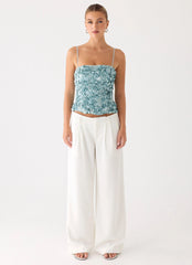 Alayna Sequin Top - Aqua