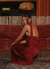 Keena Scarf Maxi Dress - Merlot