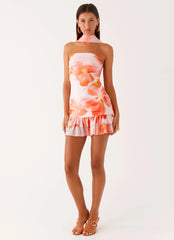 Manon Scarf Mini Dress - Blushing Blossom
