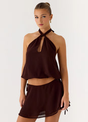 Everywhere I Go Top - Chocolate