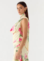 Get Me Halter Backless Top - Lemon Soleil