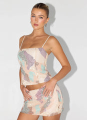 Elyna Beaded Top - Swirl Sequin