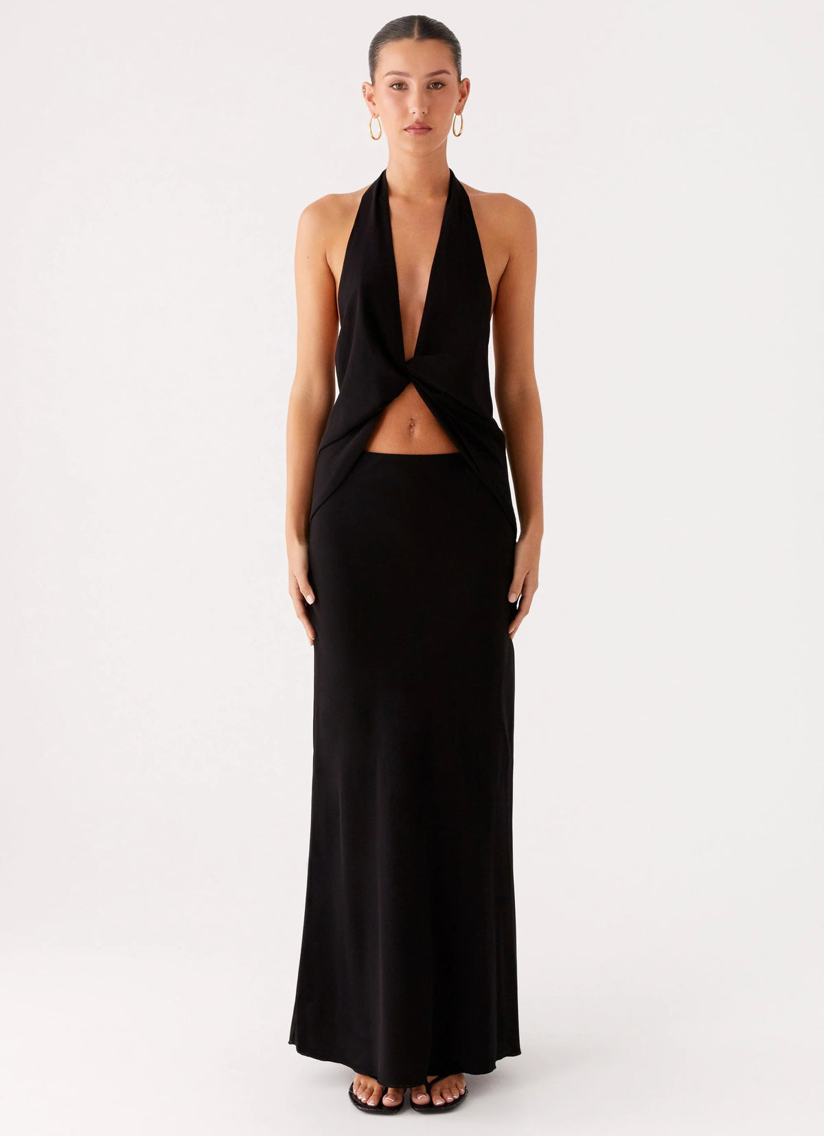 Michaella Chiffon Maxi Skirt - Black