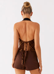 Stateside Cowl Top - Plaid