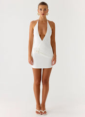Undo Halter Mini Dress - White
