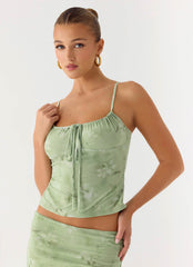 Bending My Rules Top - Blurred Lime