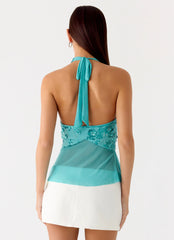 Feature Me Beaded Top - Blue