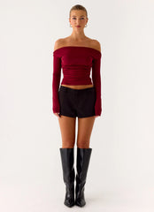 Reva Long Sleeve Top - Maroon