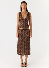 Options Lace Top - Chocolate