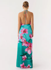 Yoon Beaded Cowl Maxi Dress - Petal Reef