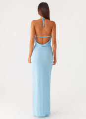 Just A Kiss Cowl Maxi Dress - Turquoise