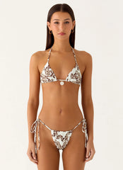 Natti Shell Halter Bikini Top - Vanilla Meadow