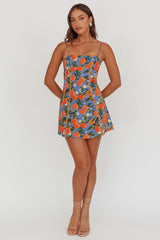 Chamberlain Scallop Trim Mini Dress Citrus Orange