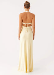 Ambre Mesh Panel Maxi Dress - Yellow
