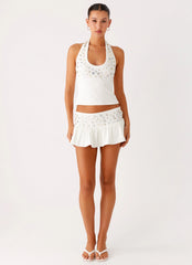 Vegas Nights Halter Neck Top - White