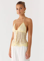 Non Stop Halter Top - Butter Yellow