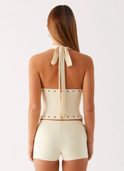 Roxy Halter Top - Muted Yellow