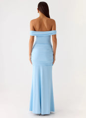Vee Bardot Maxi Dress - Blue
