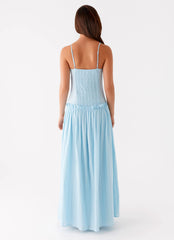 Jacinda Drop Waist Maxi Dress - Blue