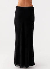 Michaella Chiffon Maxi Skirt - Black