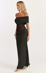Riley Maxi Dress - Gathered Over Bust Dress in Black