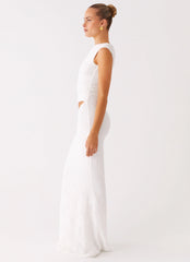 Galantis One Shoulder Maxi Dress - White