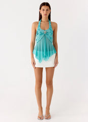 Feature Me Beaded Top - Blue