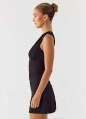 Cherry Sky Mini Dress - Black