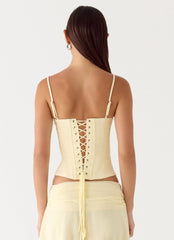 Tayana Corset Top - Yellow