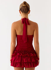 Someone Else Halter Top - Dark Cherry