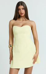 Lemon Strapless A-Line Mini Dress