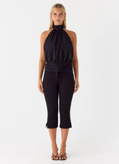 Willow Chiffon Top - Black Spot