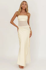 Jerica Strapless Sheer Waist Top Butter
