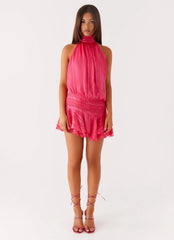 Willow Chiffon Mini Dress - Fuchsia