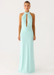 Mougleta Backless Maxi Dress - Aqua