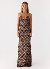 Zecca Lace Maxi Dress - Chocolate