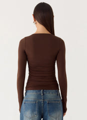 Francis Long Sleeve Top - Chocolate