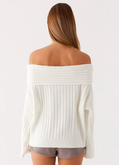 Federica Off Shoulder Knit - White