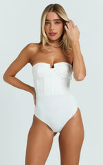 Sweetheart Paneled White Bodysuit