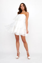 Behati Tiered Layer Mini Dress White